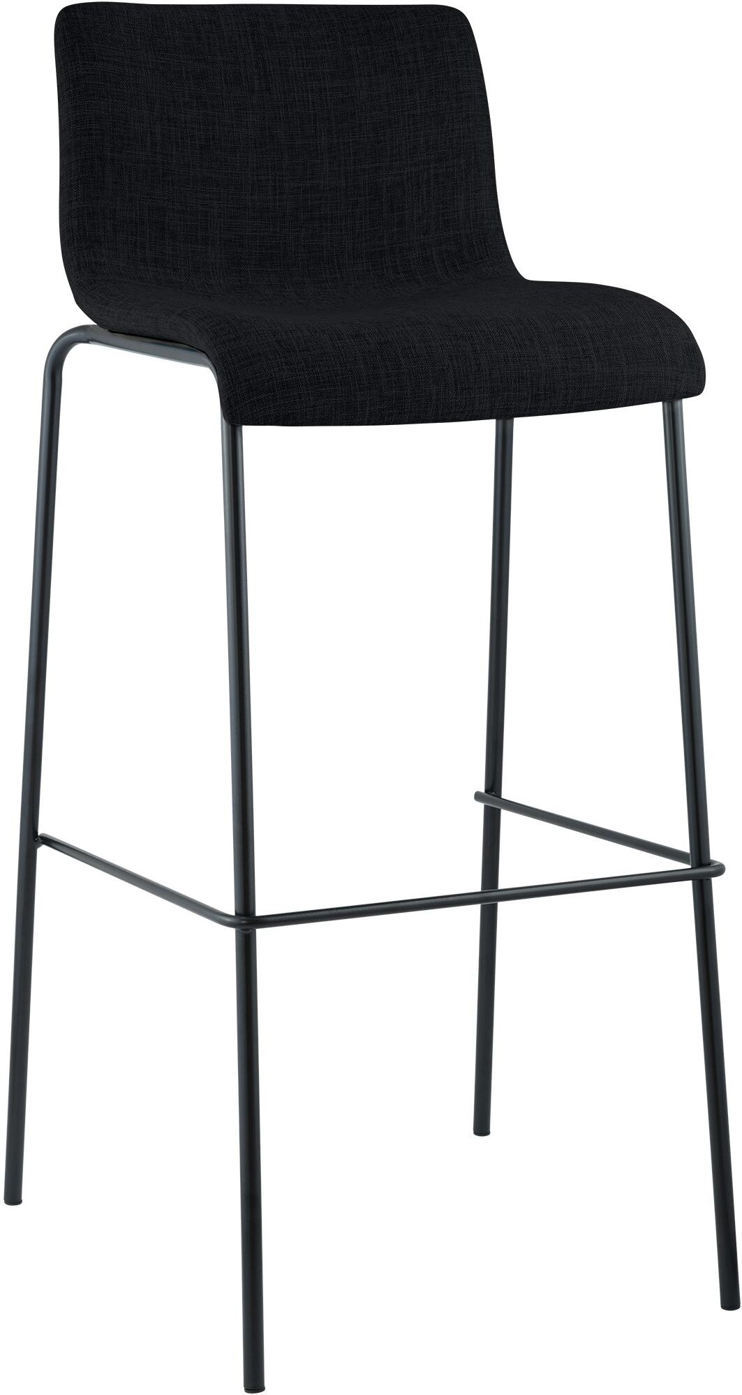 CHEFGASTRO Barhocker MAUI Stoff 4-Fuﬂ Gestell Schwarz HxBxT 100x43x48cm Stoff Schwarz Barstuhl
