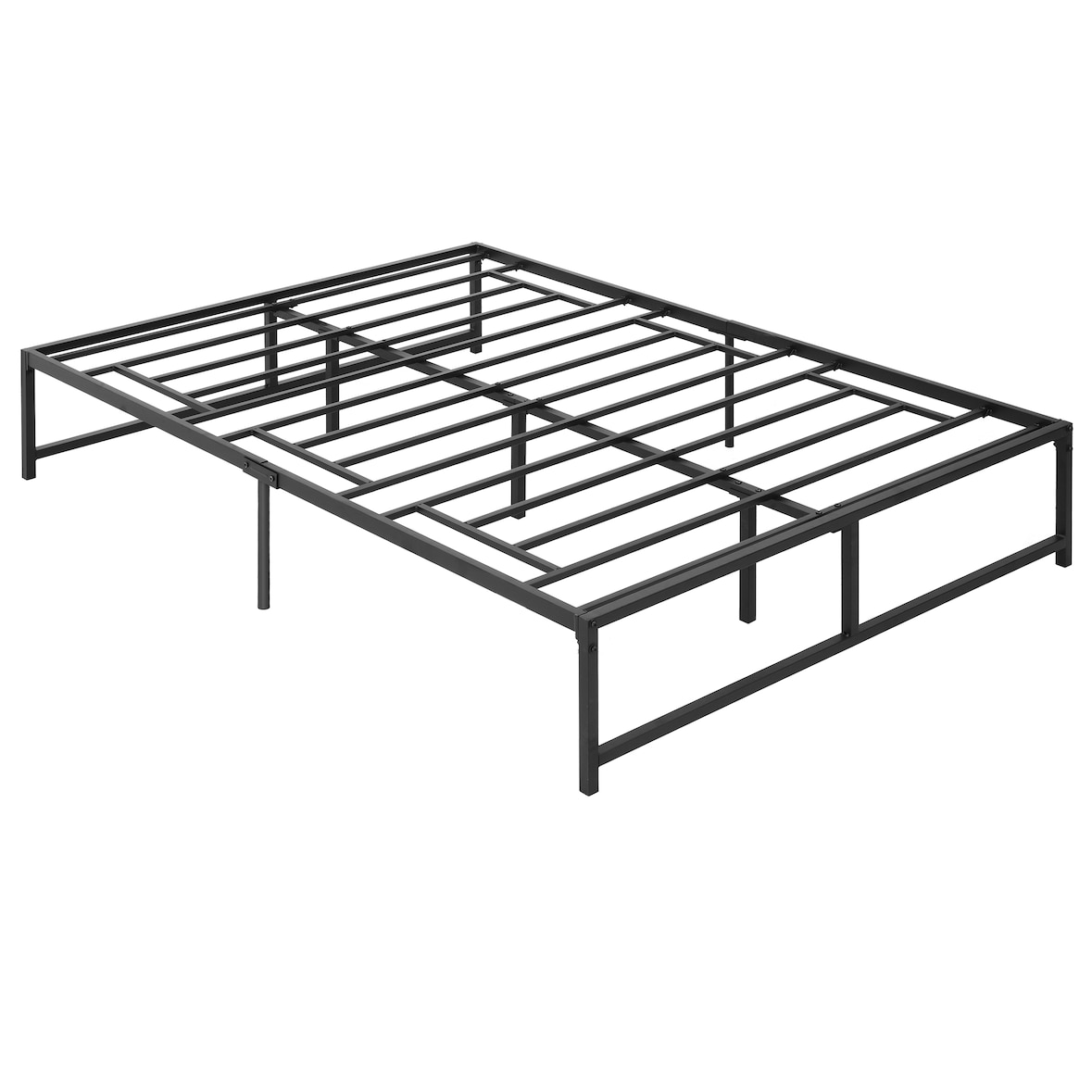 HOMCOM Estrutura de Cama Dupla de Metal com Pés de 35cm 141,5x195x35cm Preto