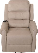 thumbnail of BERLINLODGE Massage-Fernsehsessel, HxBxT 138x86x168 cm, Sitzhöhe 49 cm, Liegefunktion Aufstehhilfe Massage Heizfunktion, Stoff 220g/m² Chenille, Creme