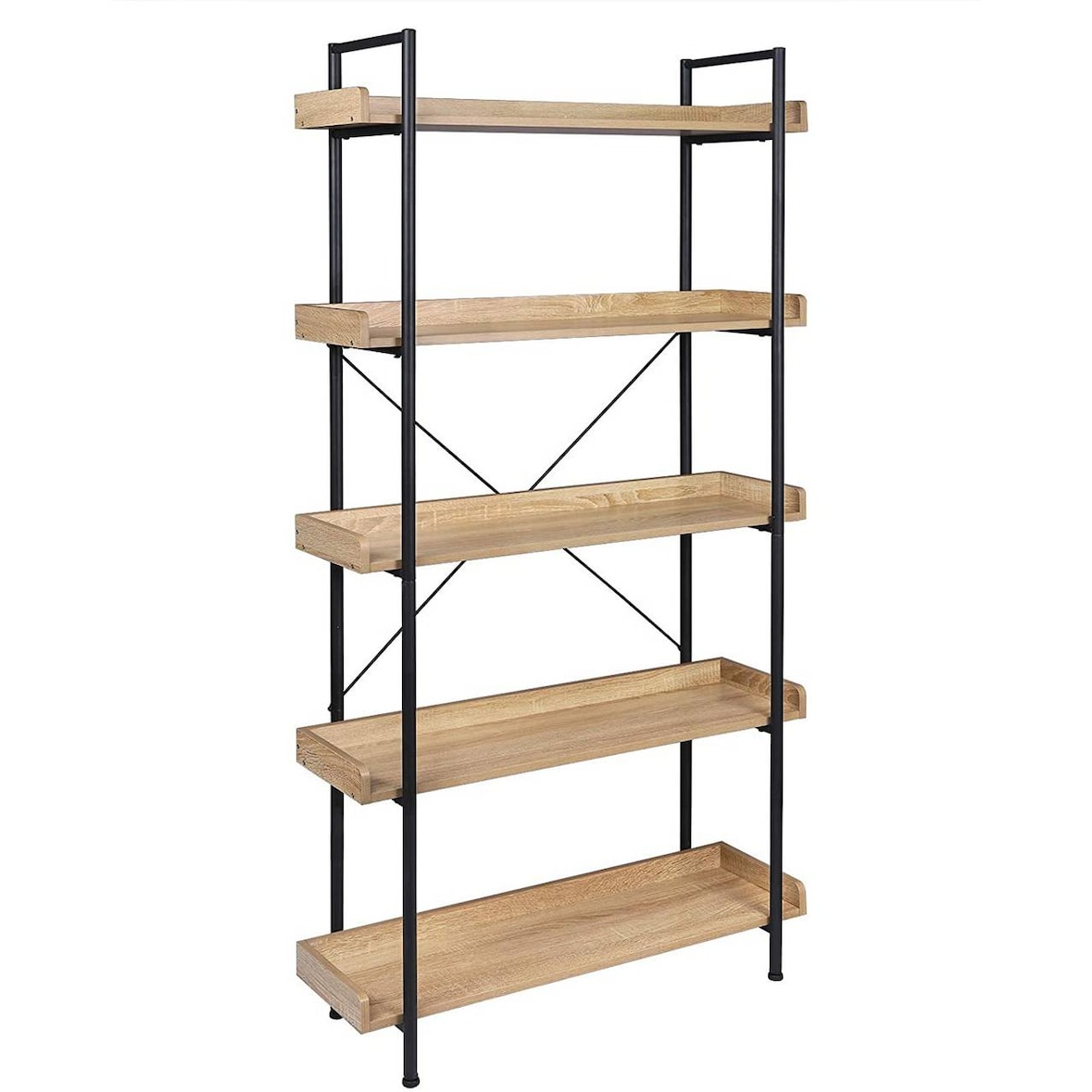 Helloshop26 - Scaffale indipendente con 5 ripiani 91 × 25,5 × 173 cm rovere chiaro 19_0000144