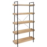 thumbnail of Helloshop26 - Scaffale indipendente con 5 ripiani 91 × 25,5 × 173 cm rovere chiaro 19_0000144