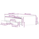 thumbnail of vidaXL Bettgestell ohne Matratze Altholz-Optik 90x200cm Holzwerkstoff
