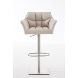 thumbnail of Banco de bar Damaso com revestimento em tecido marfim/aço inoxidável