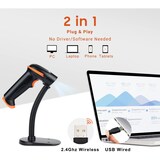 thumbnail of Tera Barcode Scanner 1D 2D QR Kabellos 2,4 GHz USB 2,0 Handscanner Ständer D5100  1 Stück