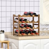 thumbnail of HOMCOM botellero de bambú para 16 botellas estantería de vino de 4 niveles soporte para botellas de mesa para cocina comedor carga 75 kg 43x23,5x38 cm