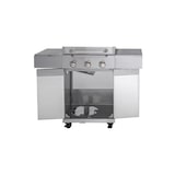 thumbnail of METRO PROFESSIONAL Barbecue à gaz Texas, 3 brûleurs, sur chariot, acier revêtu en poudre, 157 x 64 x 122 cm, puissance de 9kW, 4 roulettes, argent