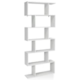 thumbnail of Helloshop26 - S-förmiges Bücherregal 80 x 23 x 191 cm geräumiger Stauraum für Wohnzimmer Büro moderne Einrichtung weißes Holz 20_0010758