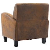 thumbnail of Helloshop26 - Fauteuil chaise siège lounge design club sofa salon marron synthétique daim 1102206/3