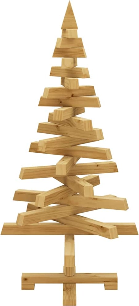 Ein hölzerner Weihnachtsbaum aus Holzlatten.
