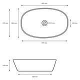 thumbnail of Waschbecken inkl. Ablaufgarnitur ohne Überlauf 60,5x38x14 cm Weiß aus Keramik