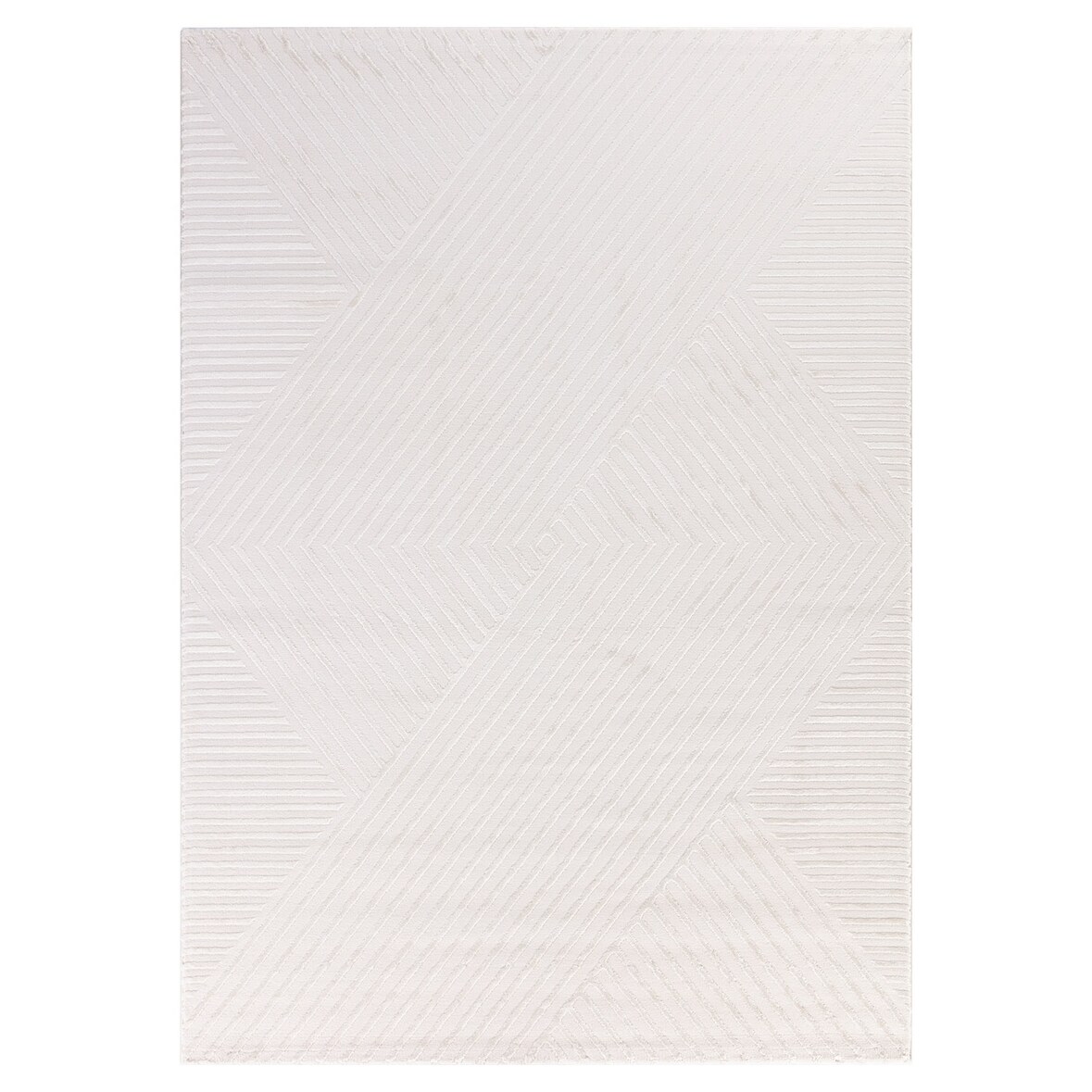 Carpetsale24, Kurzflor Teppich Wohnzimmer 160 x 230 cm, Creme Einfarbig Skandi-Boho Deko, 3D-Effekt, Extra Weich für Flur, Schlafzimmer und Küche