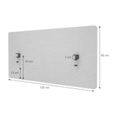 thumbnail of Akustik-Tischtrennwand | HxBxT 60x120x2 cm | doppelwandig Stoff Braun-Grau | Büro-Sichtschutz Schreibtisch Pinnwand