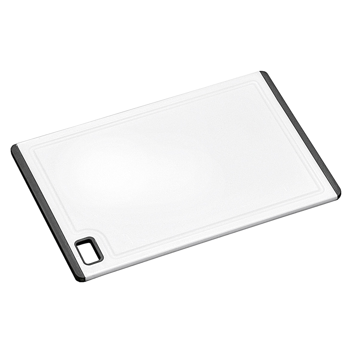 KESPER Schneidebrett Weiß: Hygienisches Kunststoffbrett mit Rutsch-Stopp