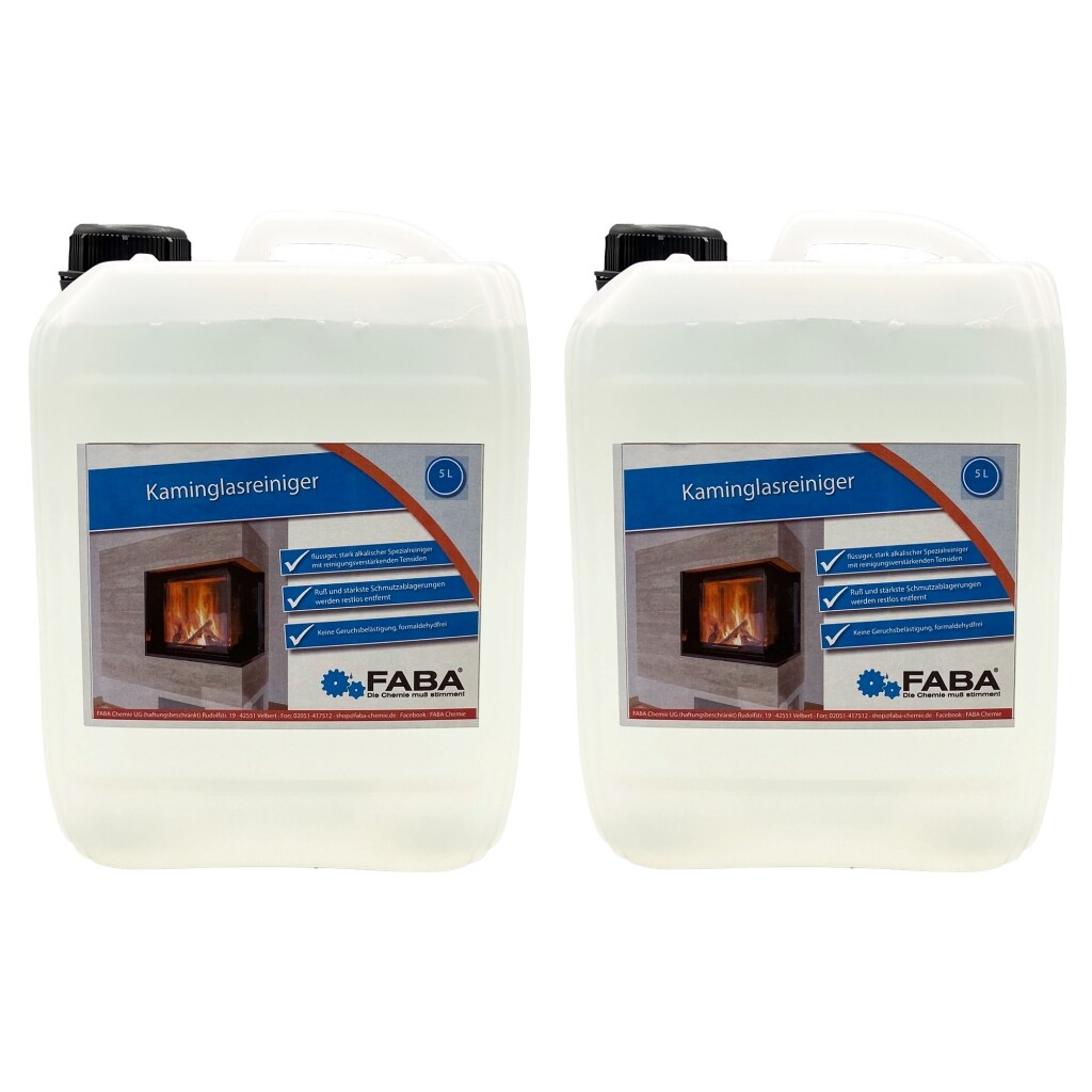 Kaminglasreiniger Kaminscheibenreiniger Ofenglas Konzentrat hochwirksam 2x5 Liter