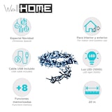 thumbnail of WellHome - Weihnachtsbeleuchtung mit 1000 kaltweißen LEDs und 8 Lichtsets - 20m lang