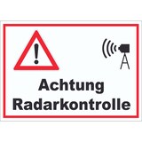 thumbnail of Achtung Radarkontrolle Auto und Kamera Aufkleber A0 (841x1189mm)
