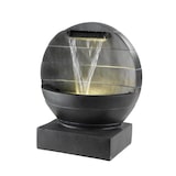 thumbnail of Gartenbrunnen mit Wasserfall beleuchtet rund Polyresin Zierbrunnen 59cm