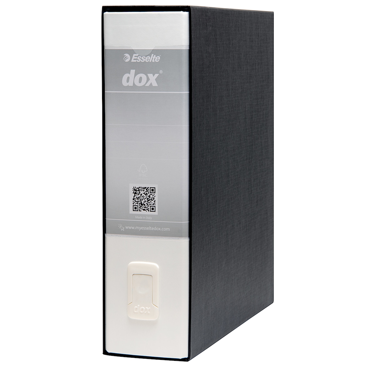 ESSELTE Dox 1 Raccoglitore con meccanismo a leva, Formato Commerciale (23x30 cm) Dorso 8 cm, Bianco, Confezione 6 pz, D26103