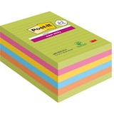 thumbnail of Post-it Super Sticky Haftnotizen 101 x 152 mm Farbig Sortiert Rechteckig Liniert 90 Blatt Vorteilspackung 4 + 2 Gratis