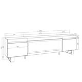 thumbnail of Wohnzimmer-TV-Schrank, Viel Stauraum, 210, Für TV-Geräte bis 80“, XXL-Elektrokamin, Industriedesign, Moderner Stil, Eiche und Schwarz _ 413_22