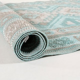 thumbnail of Alfombra de exterior rectangular de  120x180 cm  color azul claro y gris claro , Impermeable, Reversible, Ecológica