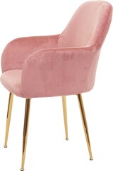 thumbnail of Décoshop26 - Esszimmerstuhl im Retro-Design bezogen mit rosa Samt und mit goldfarbenen Metallbeinen 04_0002225
