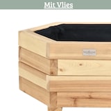 thumbnail of Pflanzkasten Holz 6-eckig MICHA - Inkl. Vlies und Handschuhe | Pflanzkübel Tannenholz Blumenkasten Blumenkübel Blumentopf Terrasse, 60cm Breit
