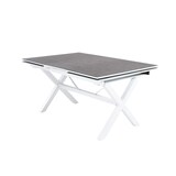 thumbnail of Mesa para jardín, Extensible 150 a 250 cm, Aluminio y cristal, Color Blanco, 150/250x100x78 cm