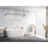 thumbnail of Alu Duschvorhangstange Schwarz 70x165x70 cm barrierefrei passend für Badewanne, U-Form, inkl. Deckenhalterungen, inkl. Ringe