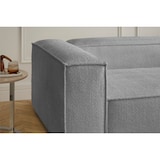 thumbnail of KAWOLA Sofa CARMO Ecksofa Stoff grau mit Hocker Recamiere rechts