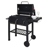 thumbnail of Grillwagen HWC-K93, Holzkohlegrill Standgrill Barbecue BBQ Gartengrill mit Deckel Ablagen, Stahl, 110x100x51cm schwarz