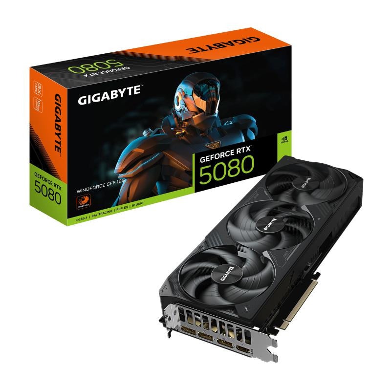 Carte graphique GeForce RTX 5080 WINDFORCE SFF GDDR7 noir 304 x 126 x 50 mm GIGABYTE