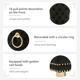 thumbnail of Merax Silla de Comedor Juego de 6 Sillas de Salón 6 Piezas Silla tapizada Patas de Apoyo de Acero Inoxidable Chapado en Oro Terciopelo Negro