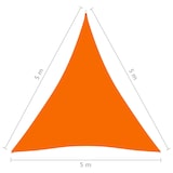 thumbnail of Toldo de vela triangular tela Oxford naranja 5x5x5 m