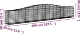 thumbnail of vidaXL Gabionen mit Hochbogen 25 Stk. 400x30x60/80 cm Verzinktes Eisen