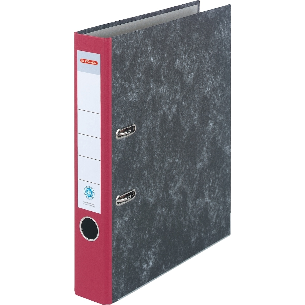Ordner A4 maX.file nature Wolkenmarmor 50mm rot