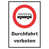 thumbnail of Durchfahrt verboten Bus Schild A5 Rückseite selbstklebend