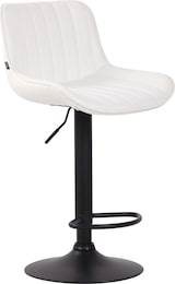 thumbnail of Décoshop26 - Barhocker/Hochstuhl x1 aus weißem PVC mit vertikalen Nähten und schwarzem Metallgestell 10_0005102