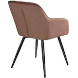thumbnail of tectake Eetkamerstoel Marilyn fluweellook, zwarte stoelpoten - bruin / zwart, Set van 8 - 404045