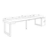 thumbnail of Consolle allungabile, Tavolo consolle allungabile, 302x90x73cm, Per 14 persone, Gambe in legno, Stile moderno, Rovere e bianco _ 372_37