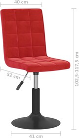 thumbnail of vidaXL Esszimmerstühle 6 Stk. Drehbar Weinrot Samt