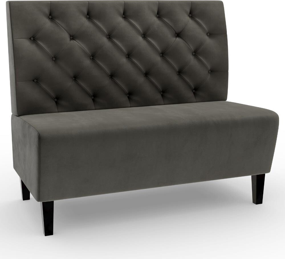 Gastro Sitzbank Paris | 180 cm breit | Samtstoff in Anthrazit | Chesterfield | Dinerbank