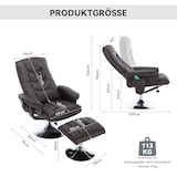 thumbnail of Massagesessel Relaxsessel mit Liegefunktion 5-Punkt-Massage Heizfunktion Drehbar PU Leder Fußhocker 79x79x106 Braun