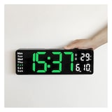 thumbnail of Relógio de parede ou de mesa digital, visor LED de 15 polegadas com comando, indica temperatura e humidade