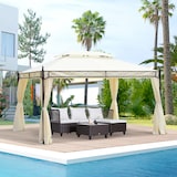 thumbnail of Outsunny Gazebo da Giardino 3x4m in Metallo con Doppio Tetto, Crema