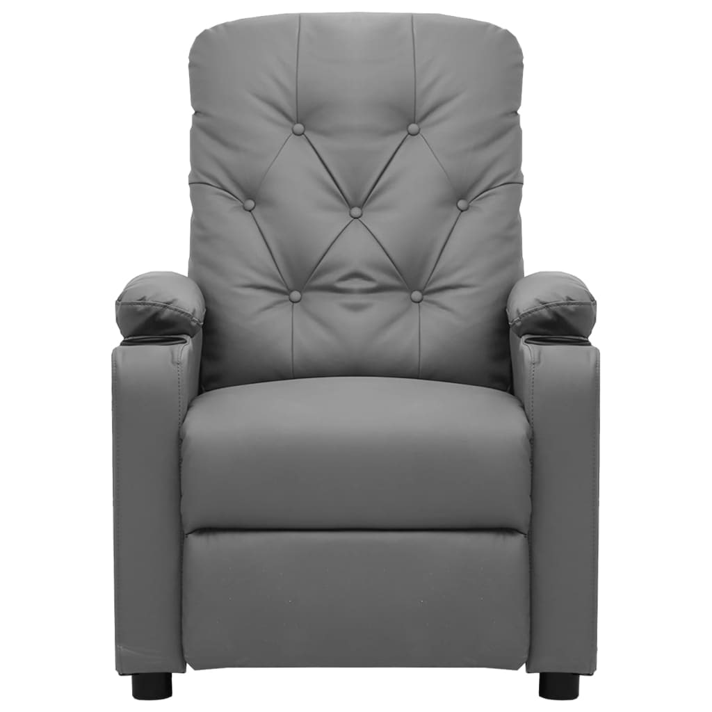 vidaXL Massagesessel Elektrisch Grau Kunstleder