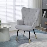 thumbnail of HOMCOM Sillón Individual Sillón Orejero Butaca de Salón Moderno Tapizado en Terciopelo con Respaldo Alto Reposabrazos y Patas de Acero 68x72x103 cm