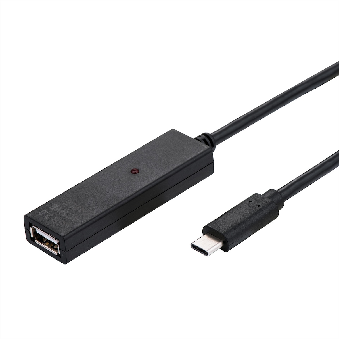 VALUE USB 2.0 Verlängerung, aktiv, mit Repeater, A-C, schwarz, 10 m