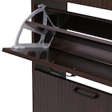 thumbnail of Schuhkipper HWC-P48, Schuhregal Schuhschrank, 3 Kippfächer Ablage MDF Melamin 125x60x25cm ~ Walnuss-Optik