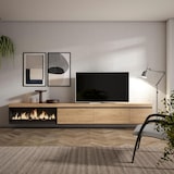 thumbnail of Móvel de TV, Muito espaço de arrumação, 317x35x45cm, Lareira eléctrica XXL, Suspensos, Estilo moderno, Carvalho _ 511_15